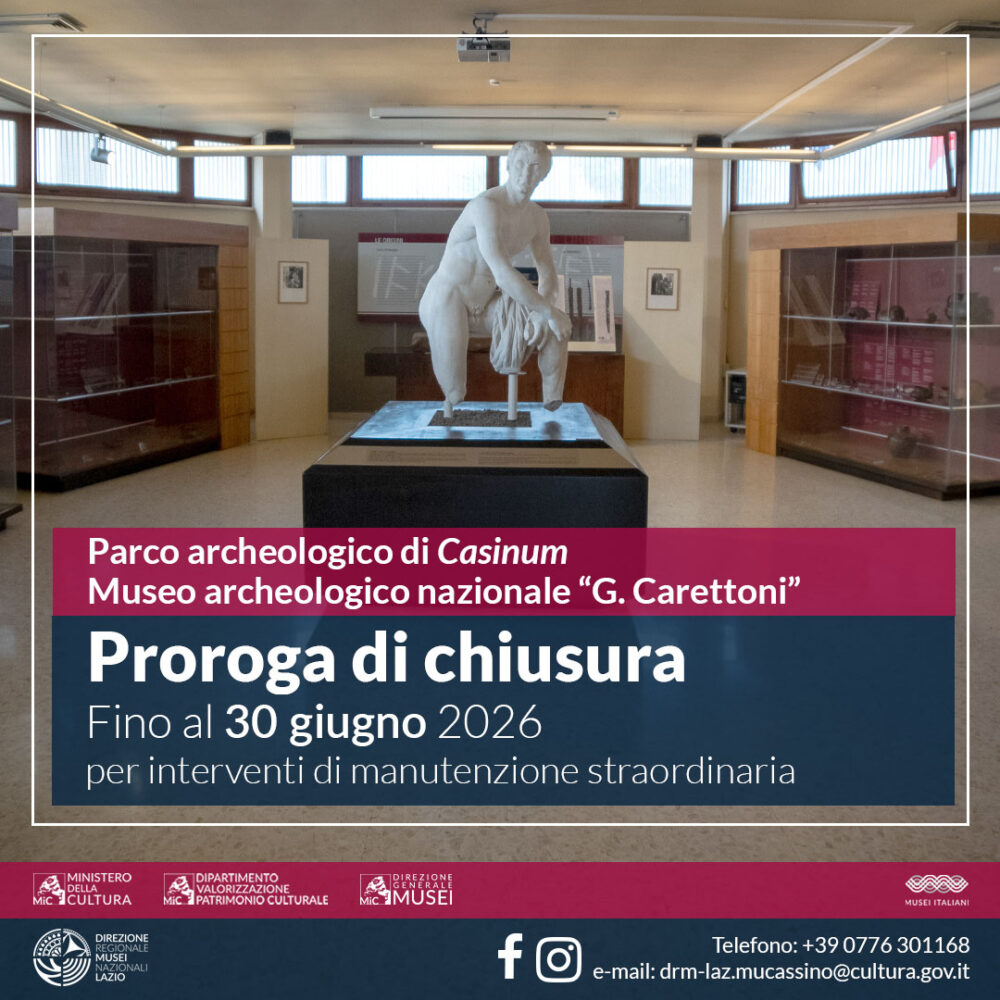 Casinum Archaeological Park and “G. Carettoni” National Archaeological Museum – Extension of closure
