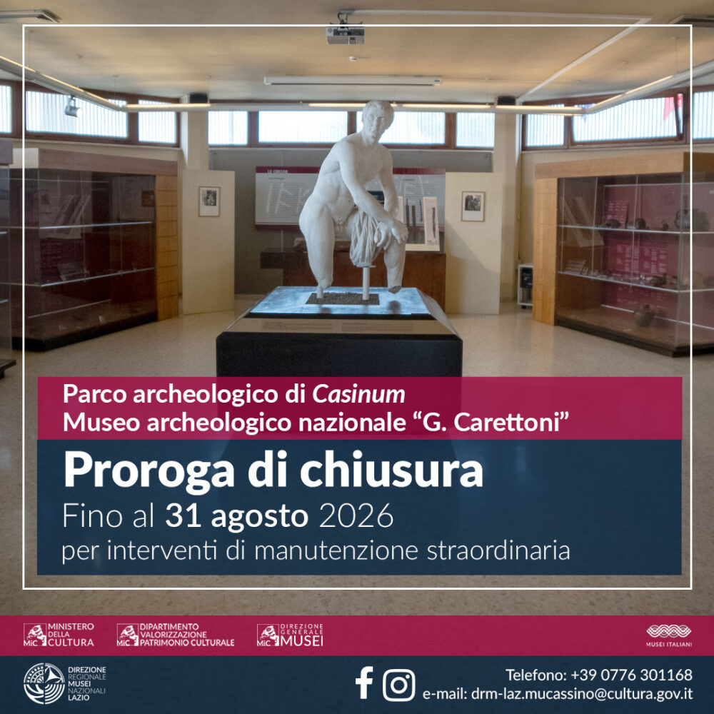 Parco archeologico di Casinum e Museo archeologico nazionale “G. Carettoni” – Proroga chiusura