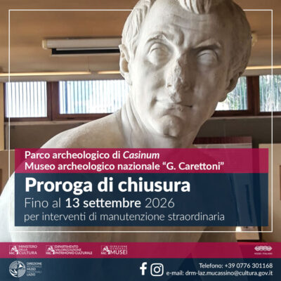 Parco archeologico di Casinum e il Museo archeologico nazionale “G. Carettoni” – Proroga chiusura