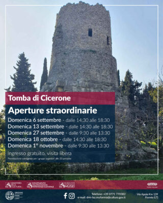 Aperture straordinarie della Tomba di Cicerone