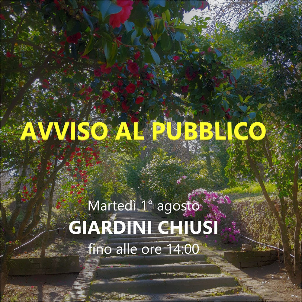Chiusura Giardini di Palazzo Farnese