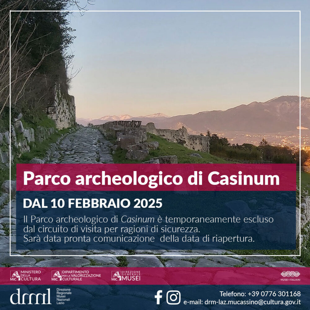 Chiusura straordinaria del Parco archeologico di Casinum