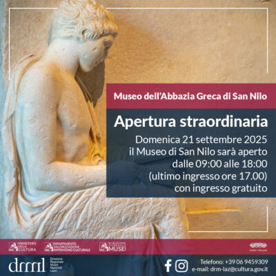 Apertura straordinaria del Museo dell’Abbazia Greca di San Nilo – 21 settembre 2025
