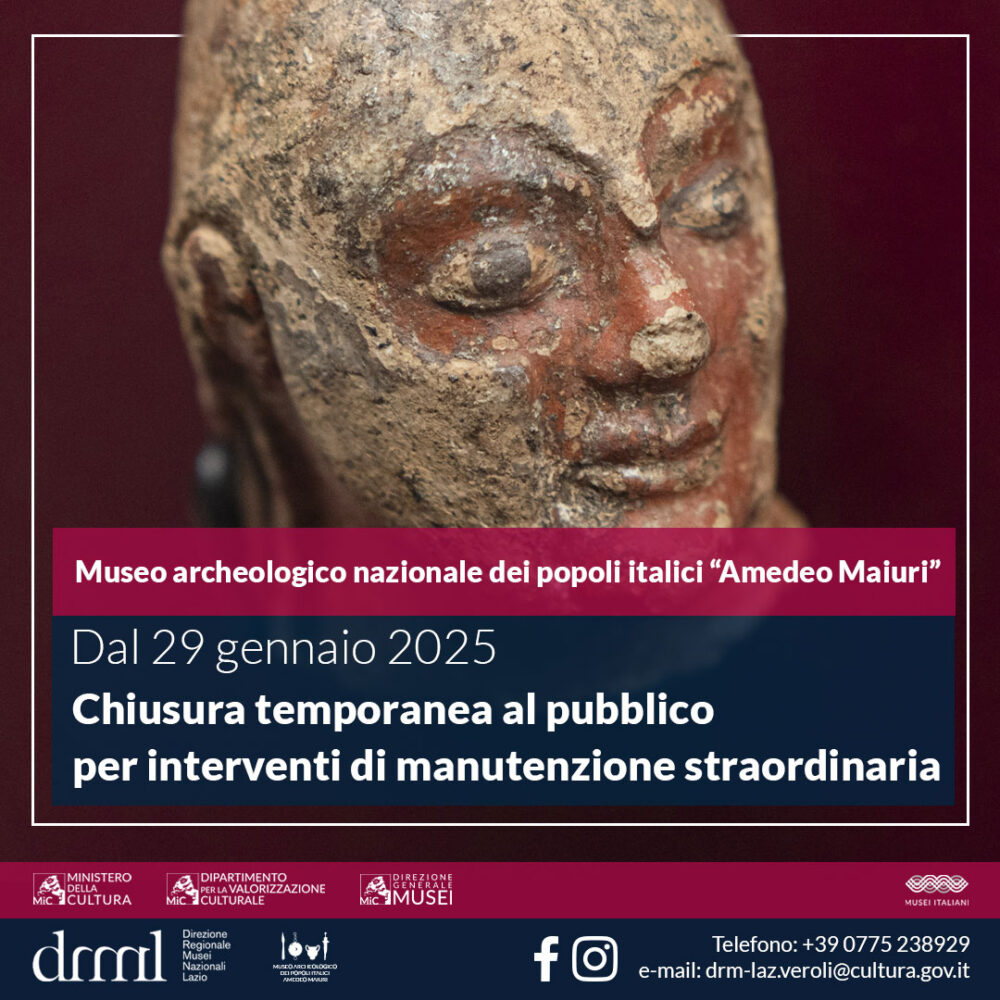 Chiusura straordinaria del Museo archeologico Nazionale dei popoli italici “Amedeo Maiuri”