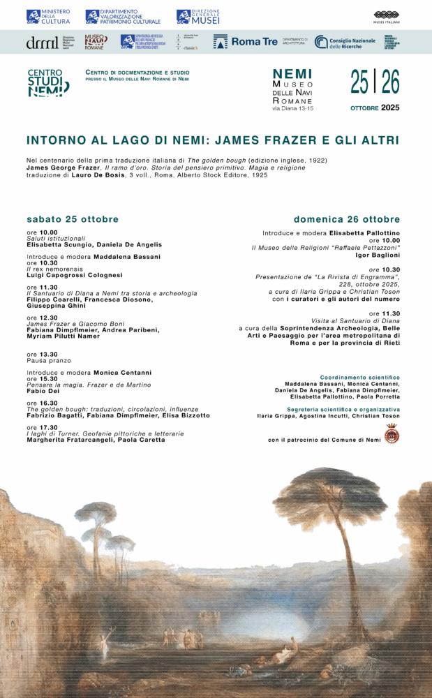 Convegno internazionale “Intorno al lago di Nemi: James Frazer e gli altri”